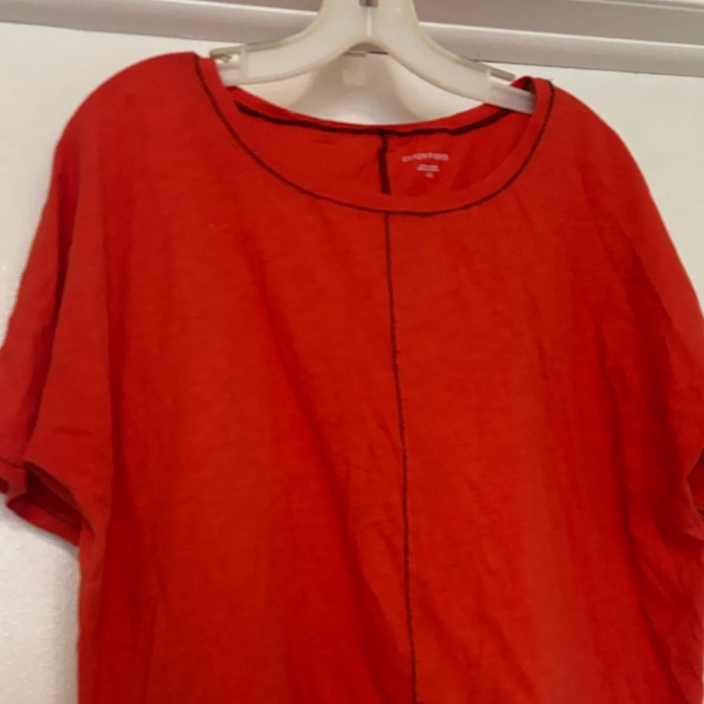 Eileen Fisher Vibrant Orange Short-Sleeve Scoop Neck Tee